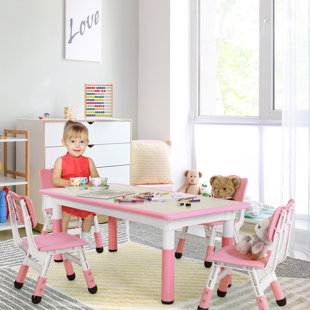 Pink table and discount chairs